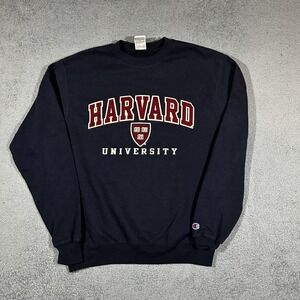 Harvard Sweatshirt Men Medium Blue Champion Athleticwear Pullover #2096
